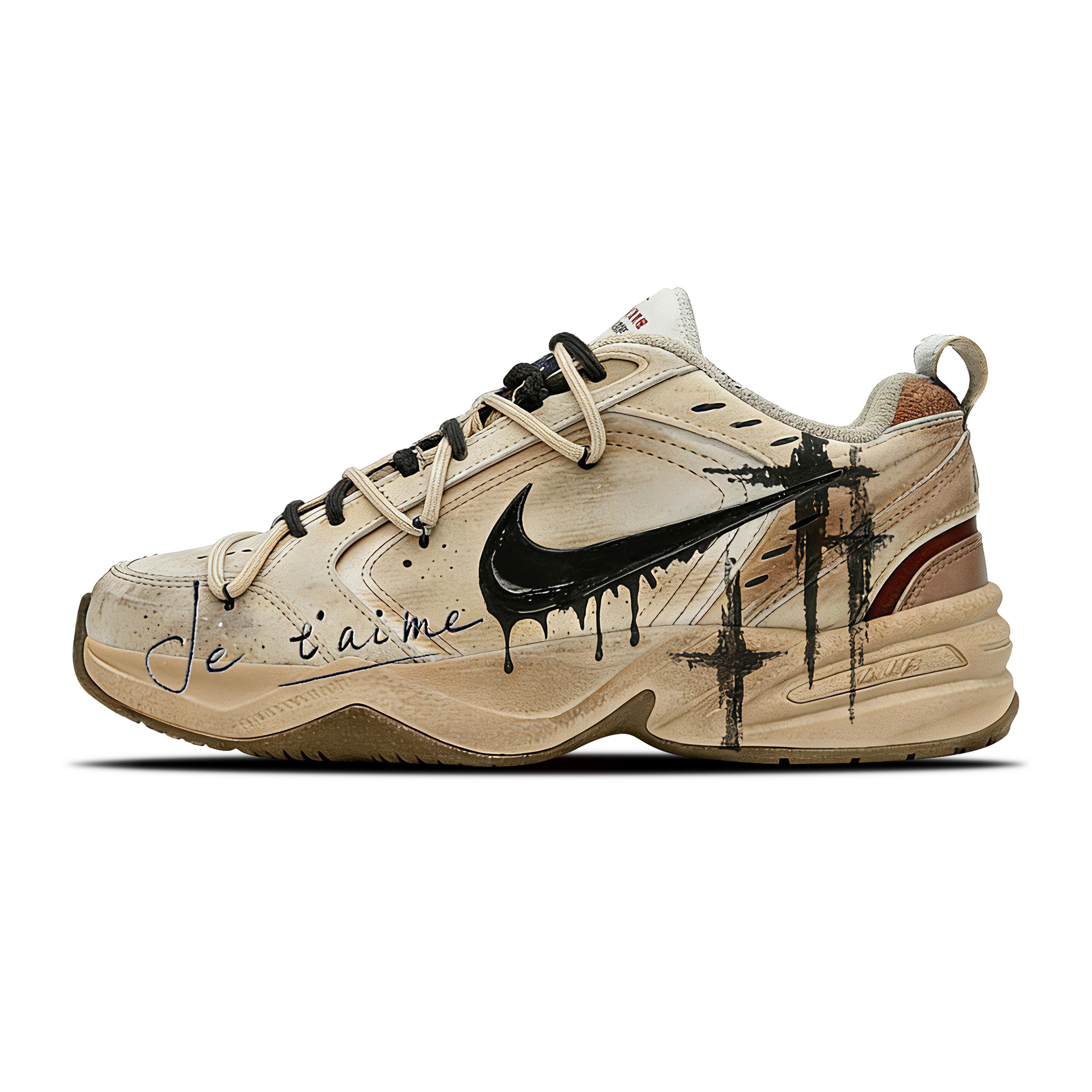 

Nike Air Monarch 4 Torn Love Confession Low top Men s Chunky Sneakers Men s Beige Yellow 415445-102(Team693-) 42.5