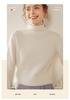 Women's Rolled Hem Wool Sweater - Autumn/Winter Casual, Versatile, Half-High Collar Knitwear