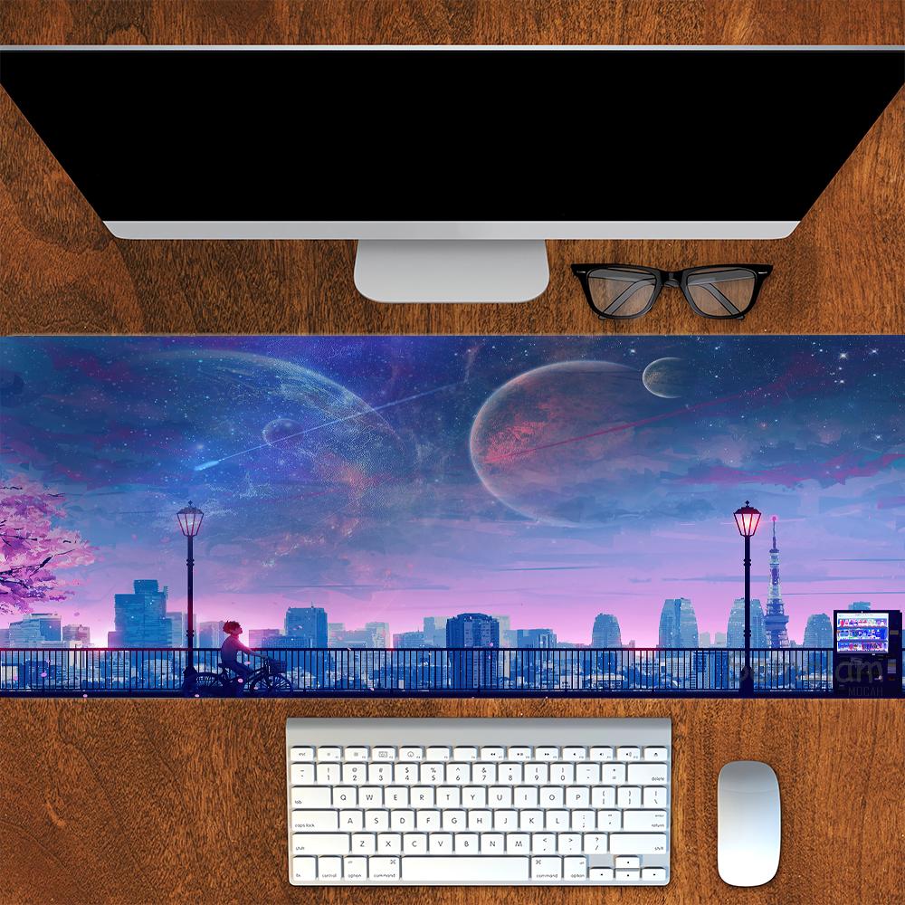 Dreamy Purple sky Scenery Desk Pad XXL Art Mousepad Gaming Mouse Mat Nonslip Mousepad for Keyboard Office Computer PC Desk Mat