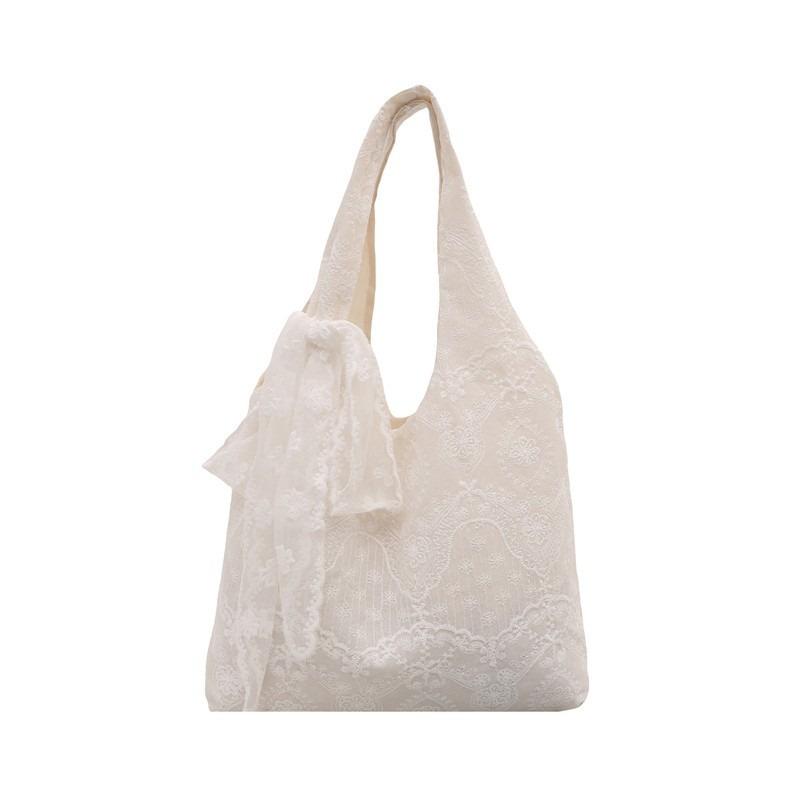 Niche design tote bag female students class gentle wind shoulder bag leisure shopping bag