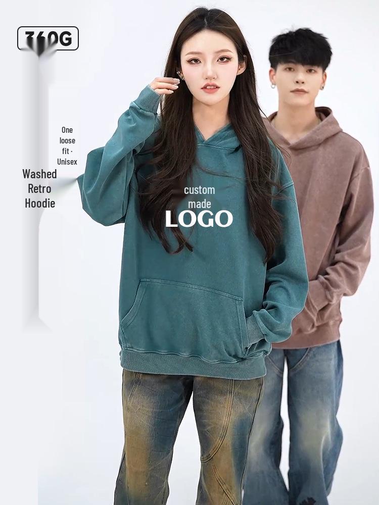 Men's Custom Embroidered Cotton Hoodie - Loose, Thick & Washable