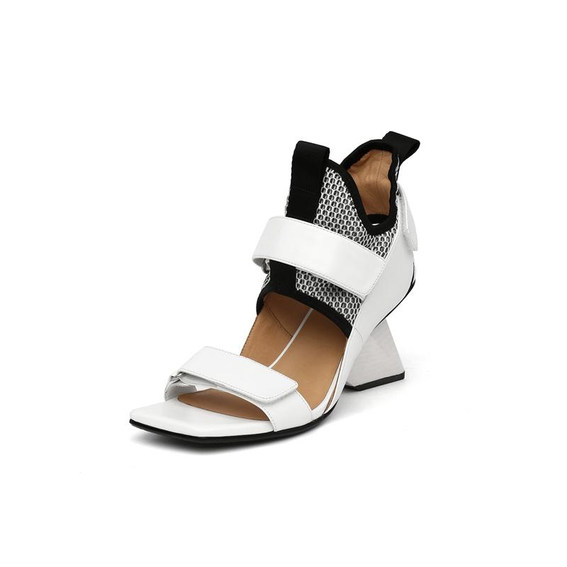 Lady Genuine Leather Shoes Woman Luxury Brand Design Gladiator Boots Women 2024 Summer Party High Heels Sandals Fashion Shoes