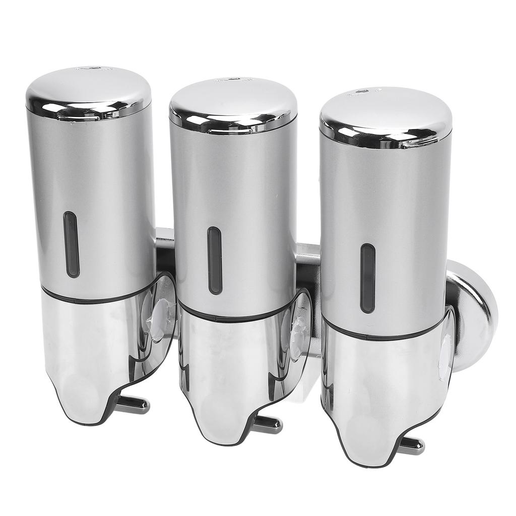 Triple Shampoo And Conditioner Dispenser T Bar Lever Refillable Wall Mount Body Wash Dispenser for