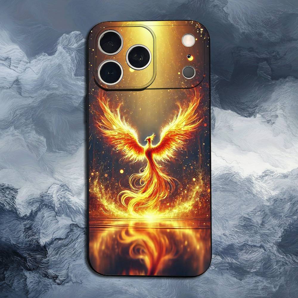 Cool Phoenix For iPhone 12,16,11,14,15,17,13,X,Mini,SE,Max,8,7,XR,XS,Plus,Pro,Soft Silicone Black Case