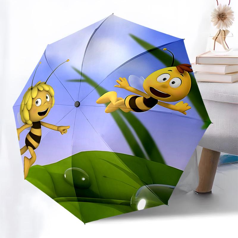 Bienenglück:Automatischer Auf- und Zu-Regenschirm mit 3-fach-Faltung, Eisenrahmen für den Außenbereich, Perfektes Geschenk für Fans und Reisende!0104083a