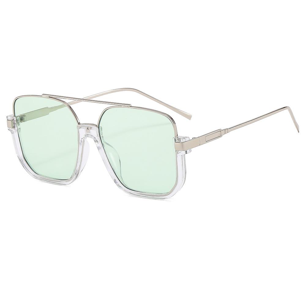 68259 Semi-Rimless Square Sunglasses for Men Women, Fashion Stylish Oversized Sun Glasses, Trendy Personalized Shades 603421