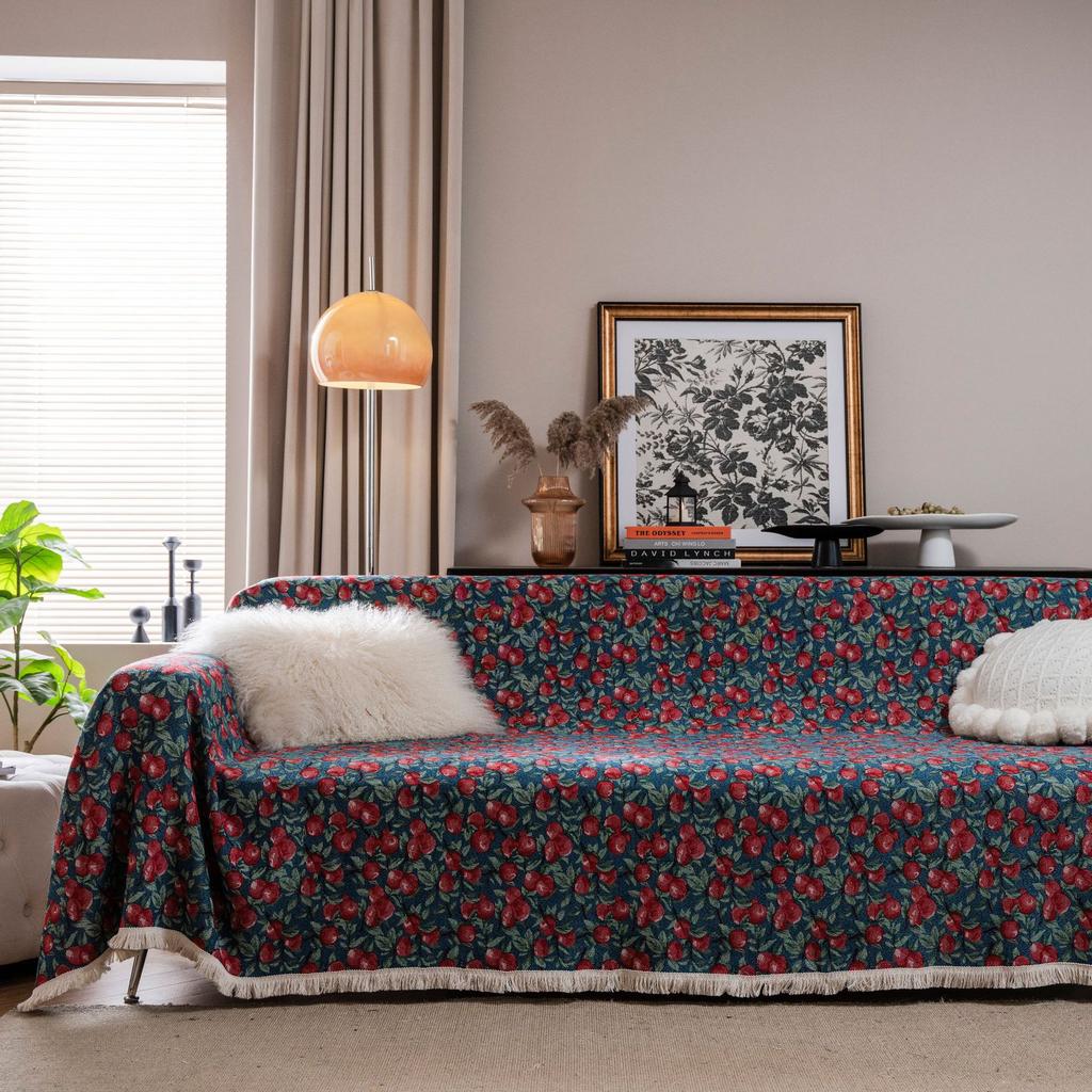Sofa Towel American Rural Anti-hair Grab Flower Jacquard Thick Retro Sofa Cover