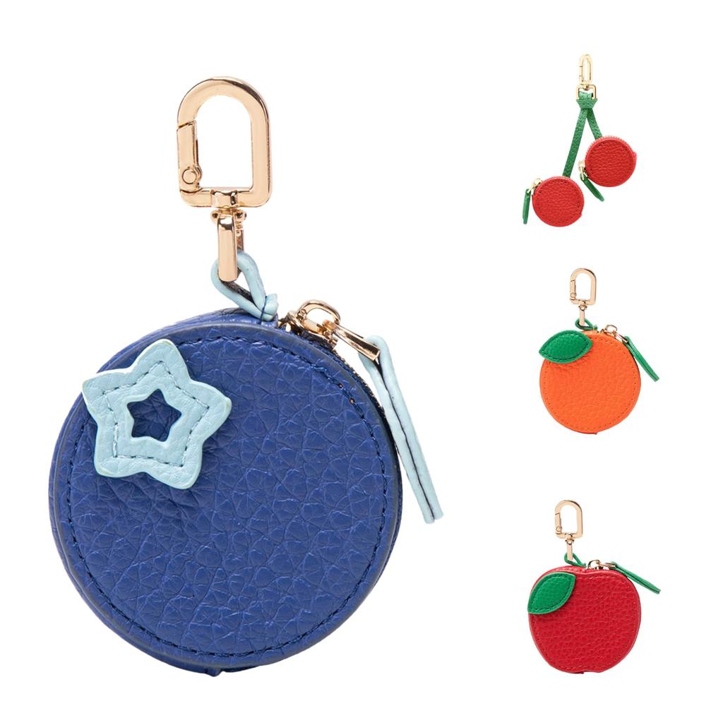 Women's Mini Coin Case, Small Accessory Pouch, Keychain, Stylish Coin Case, Wallet, Fruit Pattern, Blueberry, Cute, Simple, Lightweight Bag