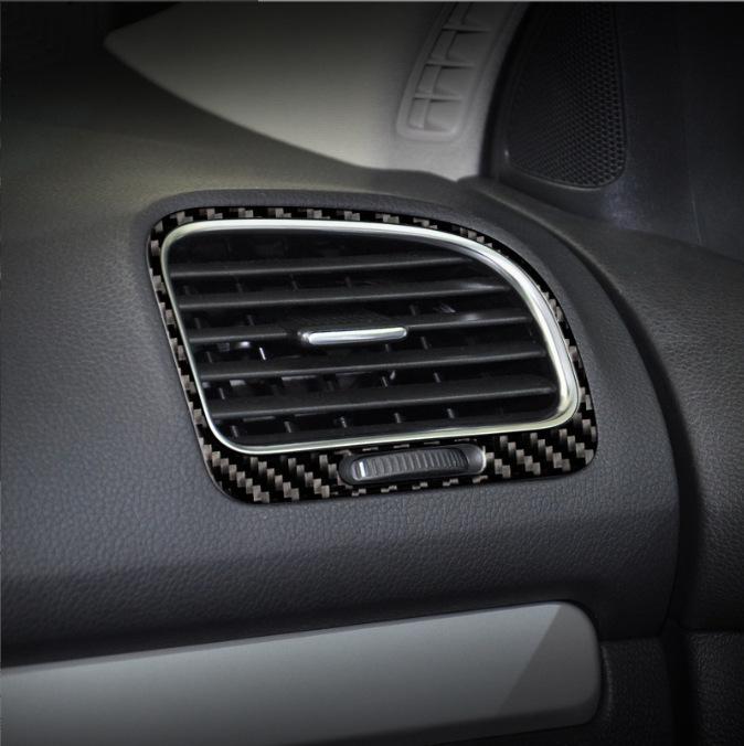 Kolfiber Interiör Luftutsläpp Trim för 08-12 VW Golf 6