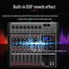 CT8 Professionelles 8-Kanal DJ-Mischpult mit USB, Bluetooth und Monitoring für Bühnen-, Band- und Konferenzauftritte.