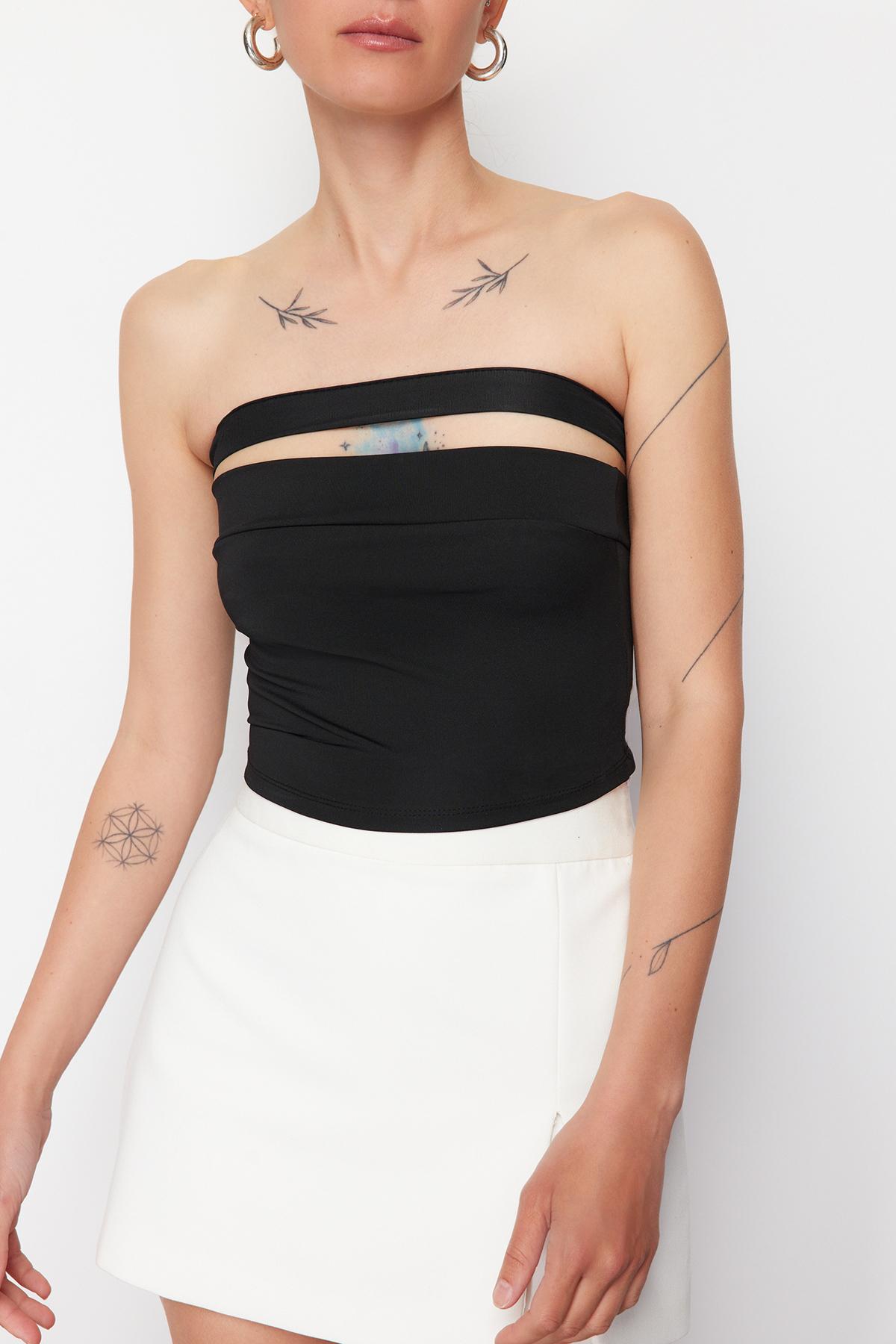 

Женское модное новое бюстье, черное детальное бюстье без бретелек с вырезами L синий