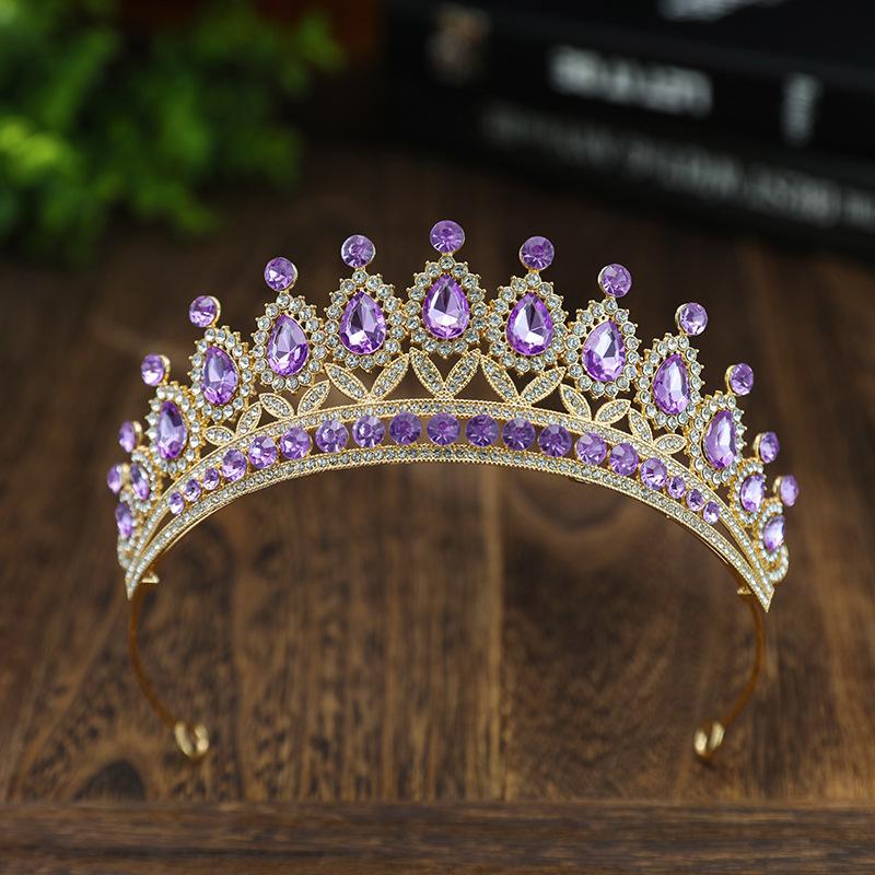 Baroque Retro Black Luxury Crown Bridal Tiara Wedding Dress Birthday Queen Crown Cake Crown