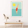 Minimalist Swimming Posters Abstract Diving Canvas Painting Prints Sunset Wall Art Pictures For Living Room Decor