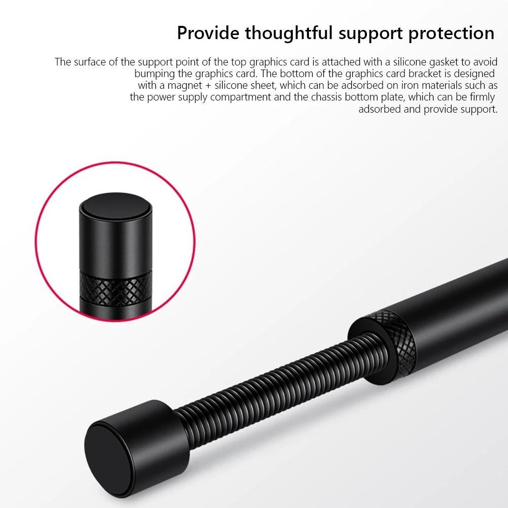 Grafikkortshållare i aluminiumlegering Justerbart grafikkortsstöd Magnetiskt skydd Videokortsställ för Atx/m-atx/itx-chassi