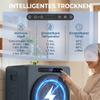 5kg Kondenstrockner, 1000W Kompakter Freistehender Frontlader Wäschetrockner mit Edelstahl-Trommel, Timer, Blau