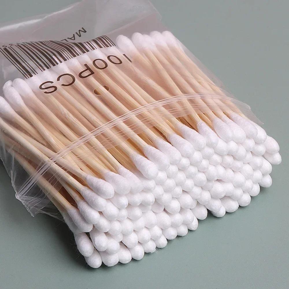 100/300/500/1000pcs Double Head Cotton Swab Women Makeup Cotton Buds Tip for Wood Sticks Nose Ears Cleaning Health Care Tools