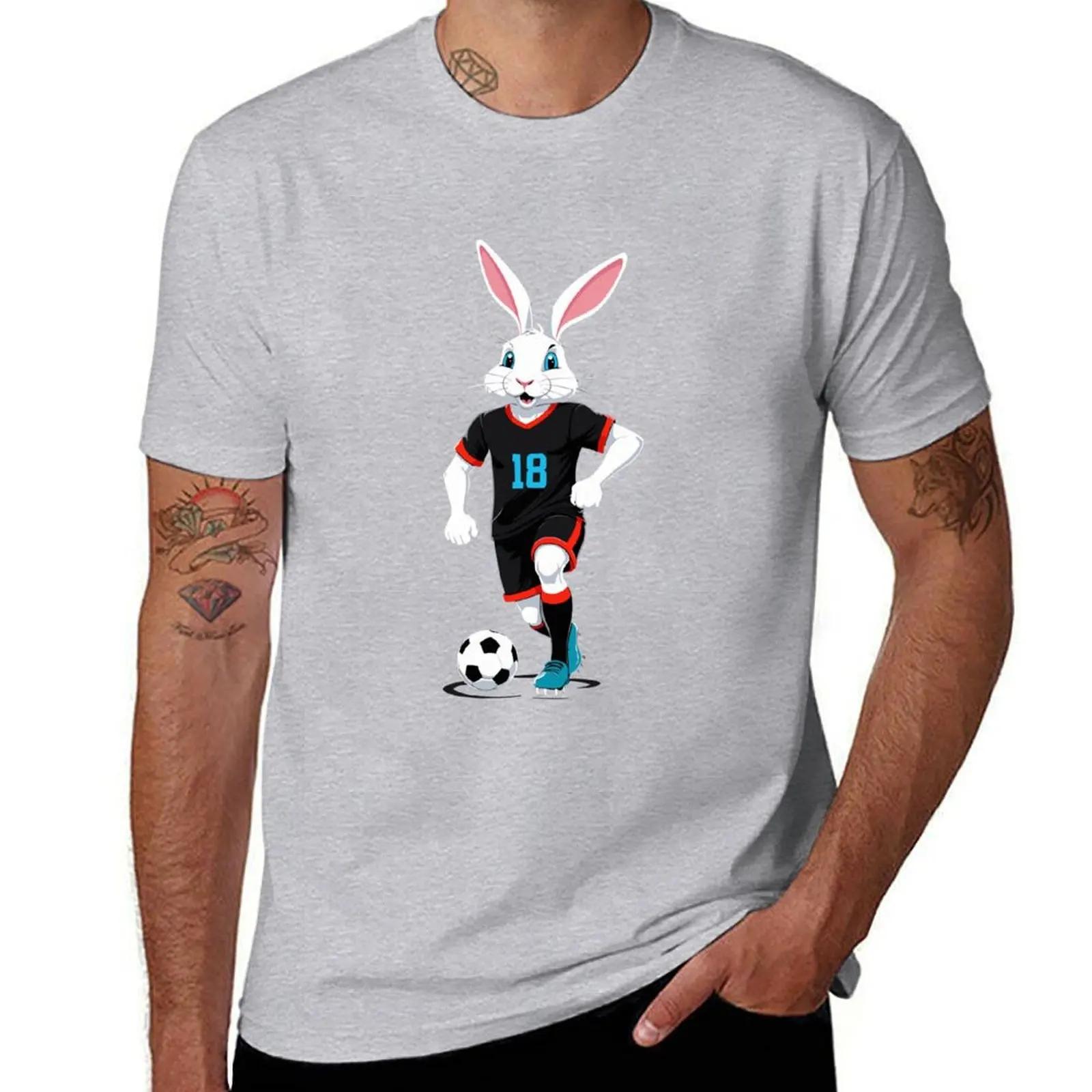 Easter bunny soccer player Easter soccer design TShirt quick drying graphics plus sizes Aesthetic clothing t shirts men S