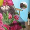 Yellow Bird Sakura Branch Sheer Curtains For Living Room Window Transparent Voile Tulle Curtain Bedroom Drapes Home Decor