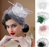 Feather Headdress Bridal Hair Accessory Simulated Flower Mesh Bridal Wedding Party Women Girls Jewelry Hair Accessories