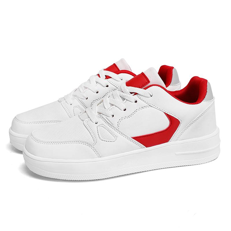 

Fashion Men s Sports Shoes White Leather Flat Bottom Student Walking Shoes Anti Slip Boys Lightweight Sports Tennis Shoes Large Size 39 красный