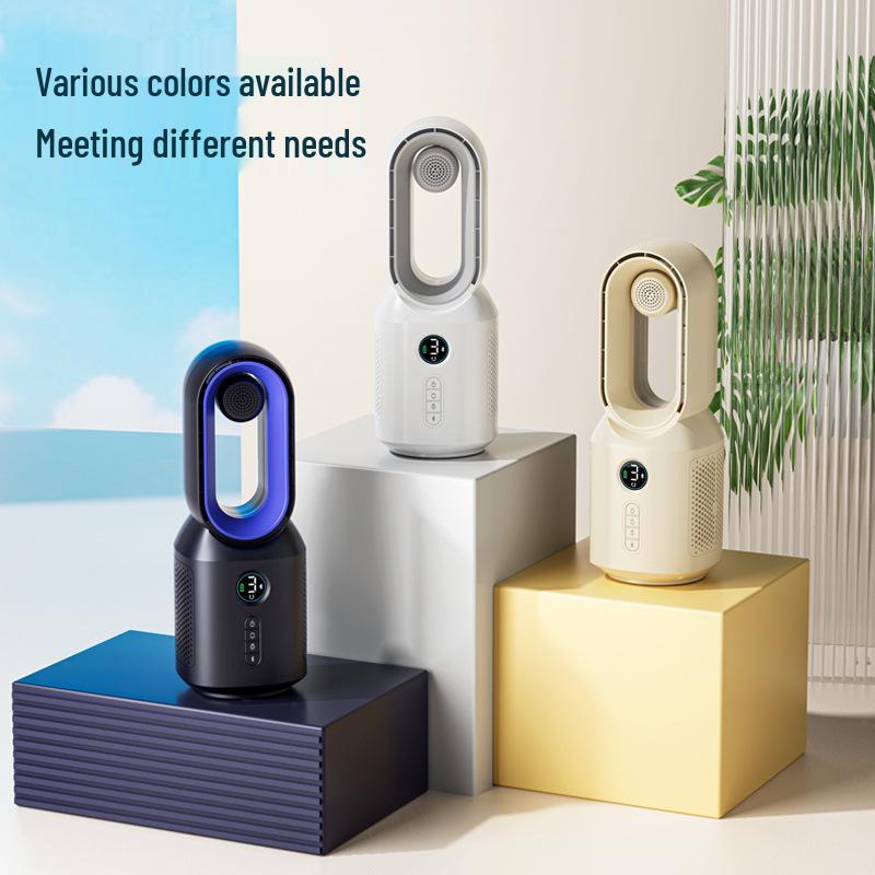 F8 Bladeless Fan & Bluetooth Speaker with Desk Lamp, USB Charging, Oscillation, Creative Design, Digital Display - 2026 Model for Home Use