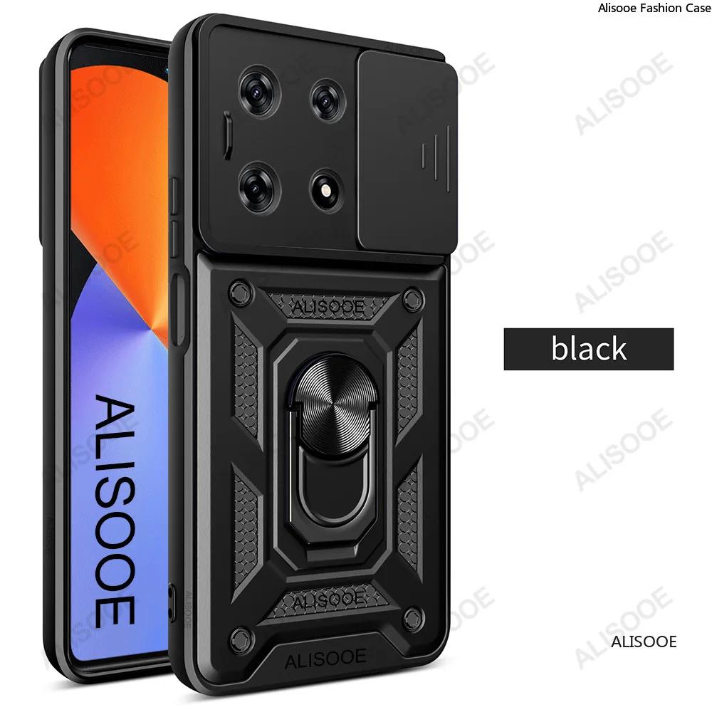

Armor Stand Funda For Infinix Note 30 Note 40 Pro Plus Case Slide Camera Holder Cover For Infinix Note 30i 30 VIP 40 Pro Case Infinix Note30Pro 4G чёрный