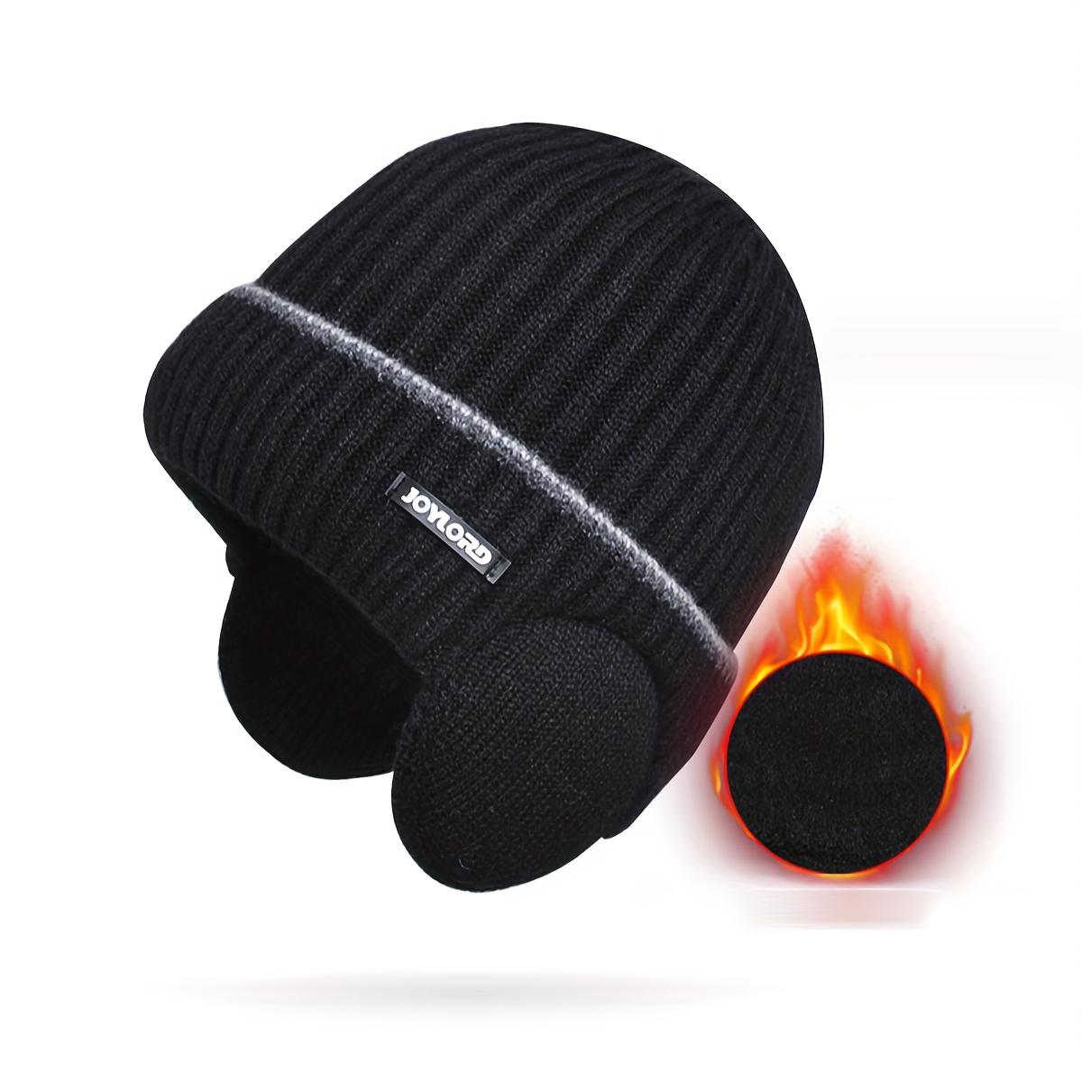 

1 шт. Унисекс Плюс Бархатная Утолщенная Вязаная Зимняя Шапка - Мягкая Защита Ушей, Сохранение Тепла, Незаменимый Атрибут Холодной Погоды - Аксессуары для Открытого Воздуха чёрный