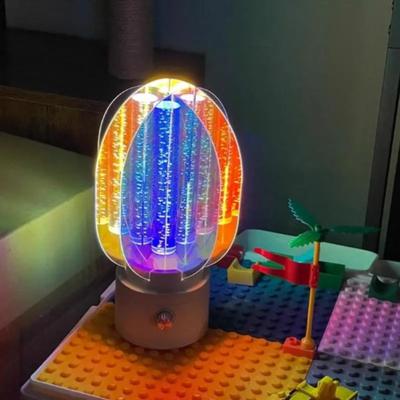 Dimmable Acrylic Nightstand Lamp Rechargeable Battery Plastic RGB Illumination Bedside Lamps Portable 360 Rotation