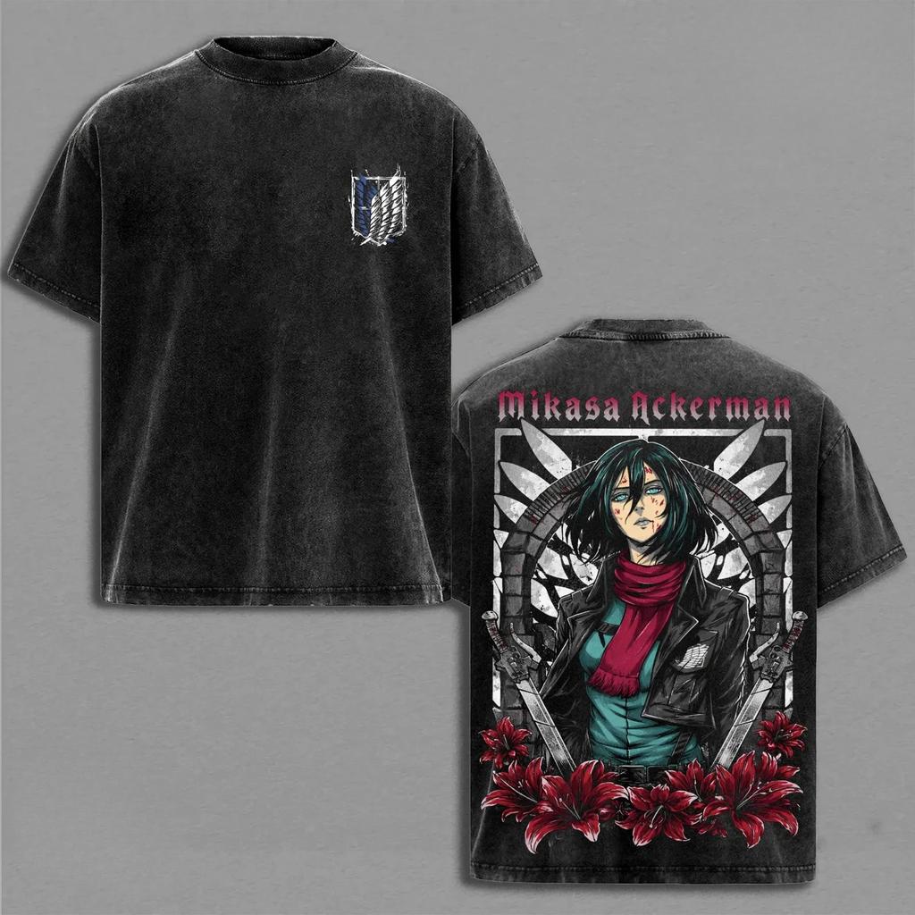 Attack On Titan Levi Zeke Jaeger Graphic Tshirt Men Women Clothing Short Sleeve Cotton T-shirts Washed Tee Harajuku Male T Shirt