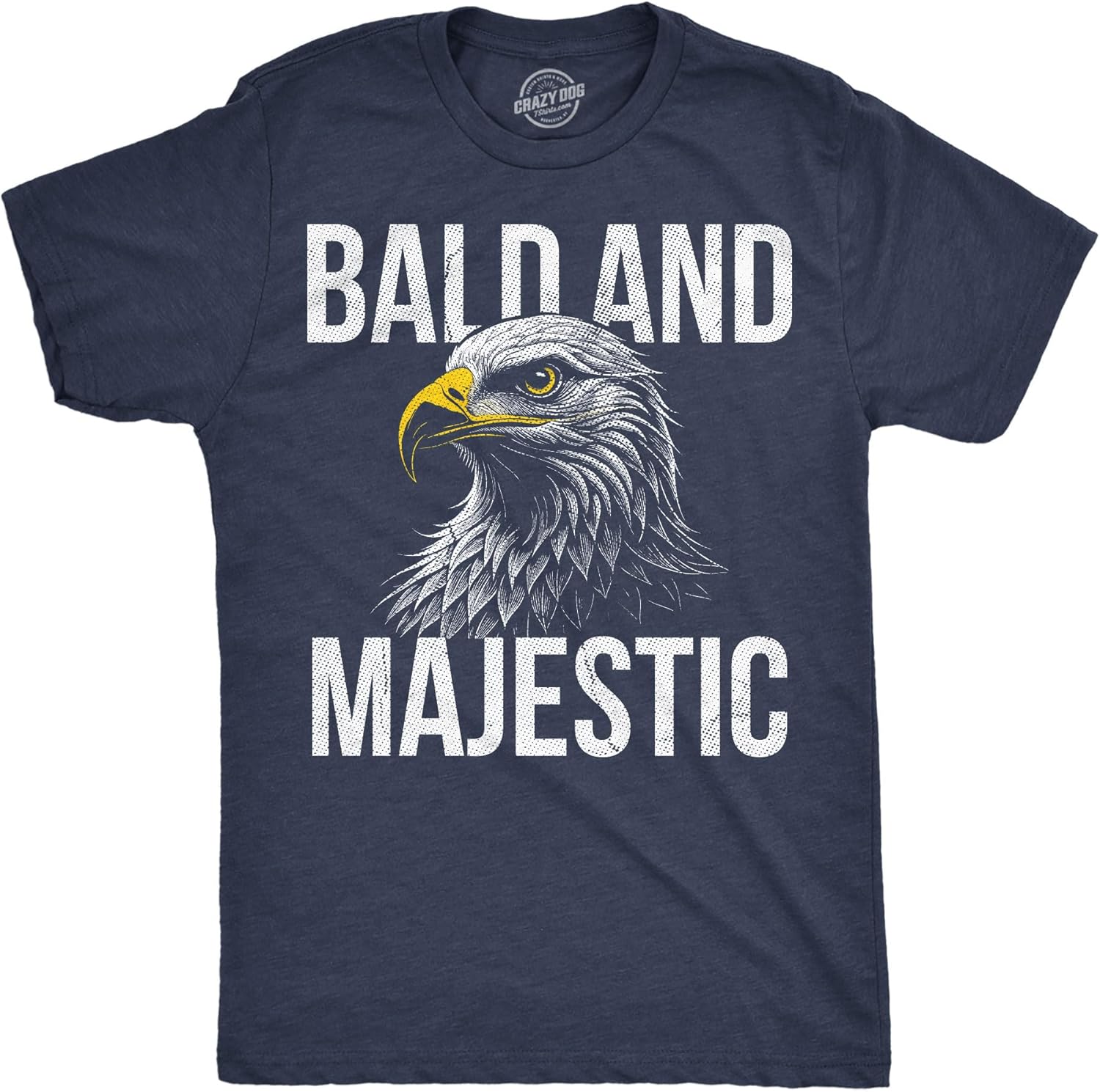 Mens Funny T Shirts Bald and Majestic Sarcastic Eagle Graphic Novelty Tee for Men Unisex T-Shirt XXXL