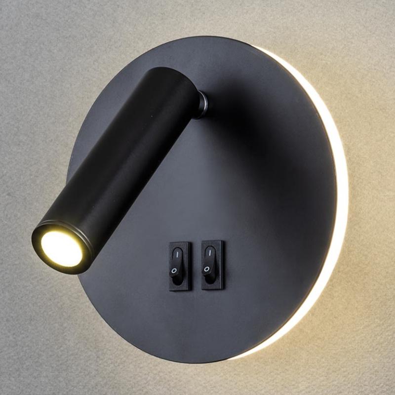 Led Simple Rotatable Switch Bedroom Spotlights Bedside Lights Study Hotel Reading Wall Lights Room Decorative Lights