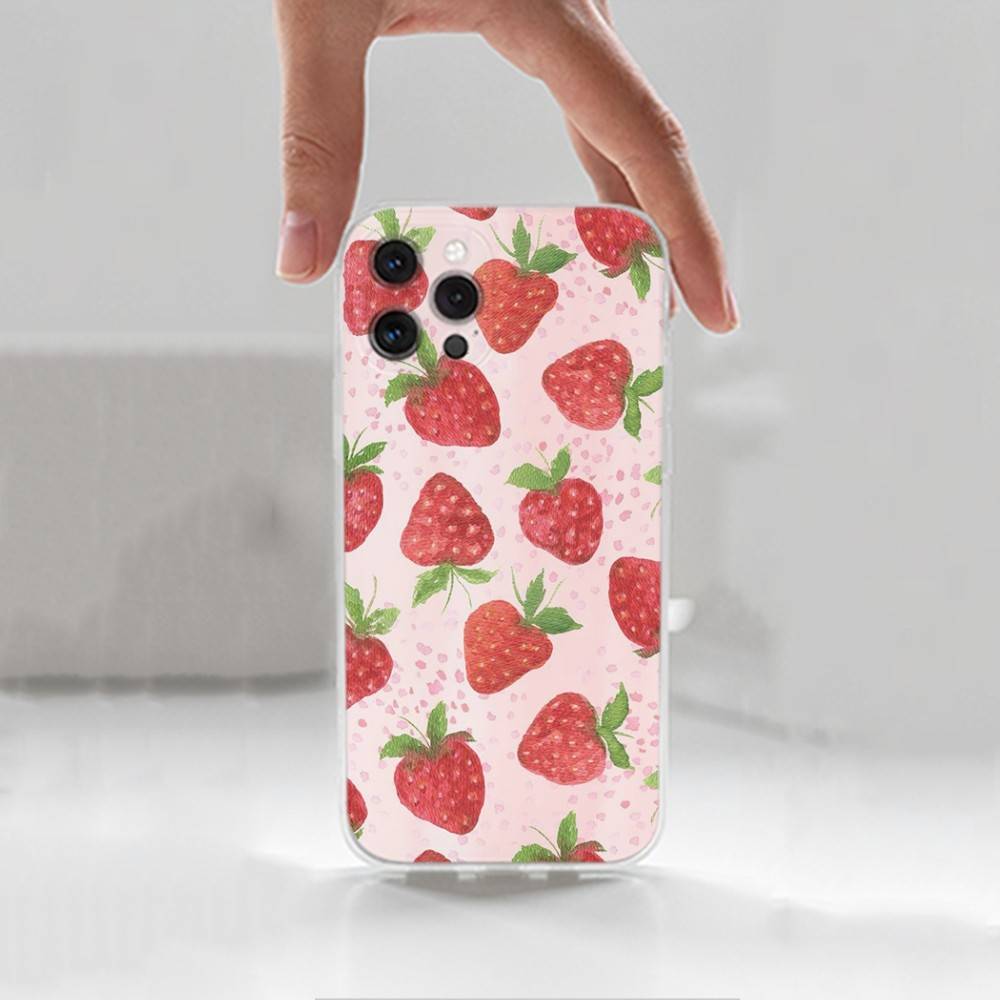 Fruit P-Painting For iPhone 12,Mini,16,X,13,XR,15,Pro,17,Plus,11,Max,14,SE,XS,Transparent Soft Cover Case