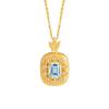 S925 Silver Vintage Pendant Necklace, Natural Garnet Topaz Choker for Women