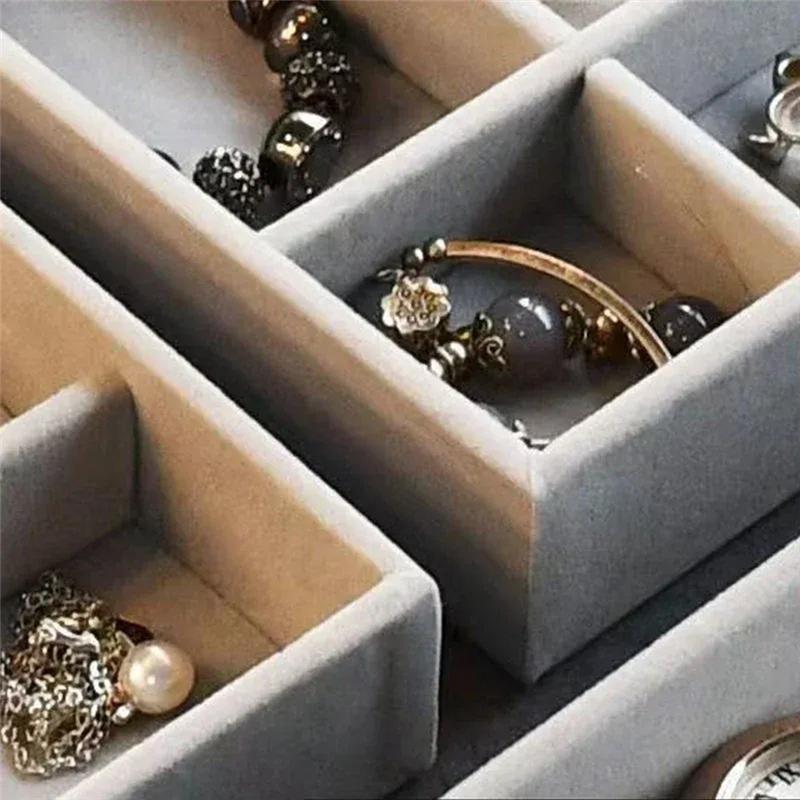 A95I-High-Capacity Large Storage Box Three Drawer Desktop Jewelry Bracelet Ring Oxidation Exquisite Grade