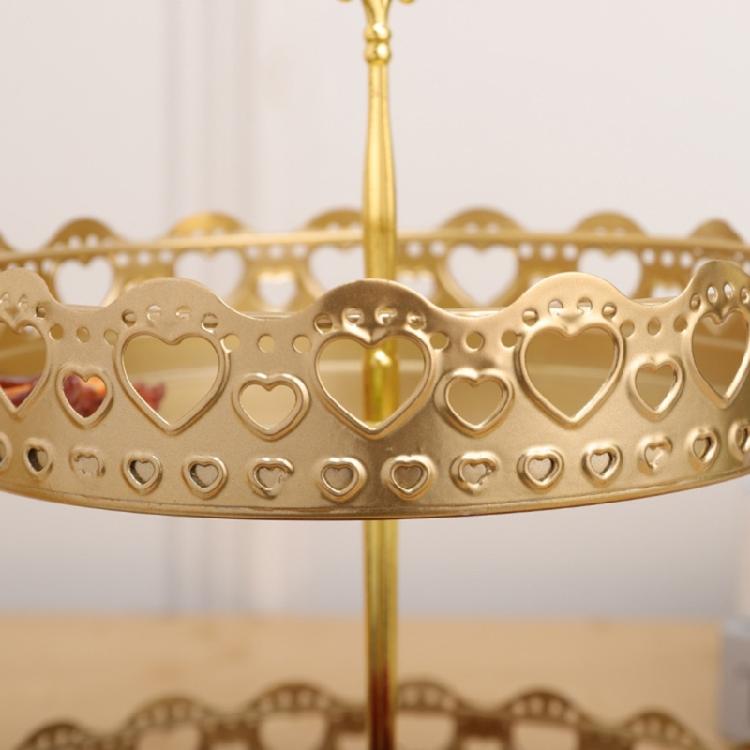 Multi Purpose 2 Tiers Iron Stand for Fruits Vegetables and Snacks Detachable Fruit Holder Tray Nonslip Base Basket