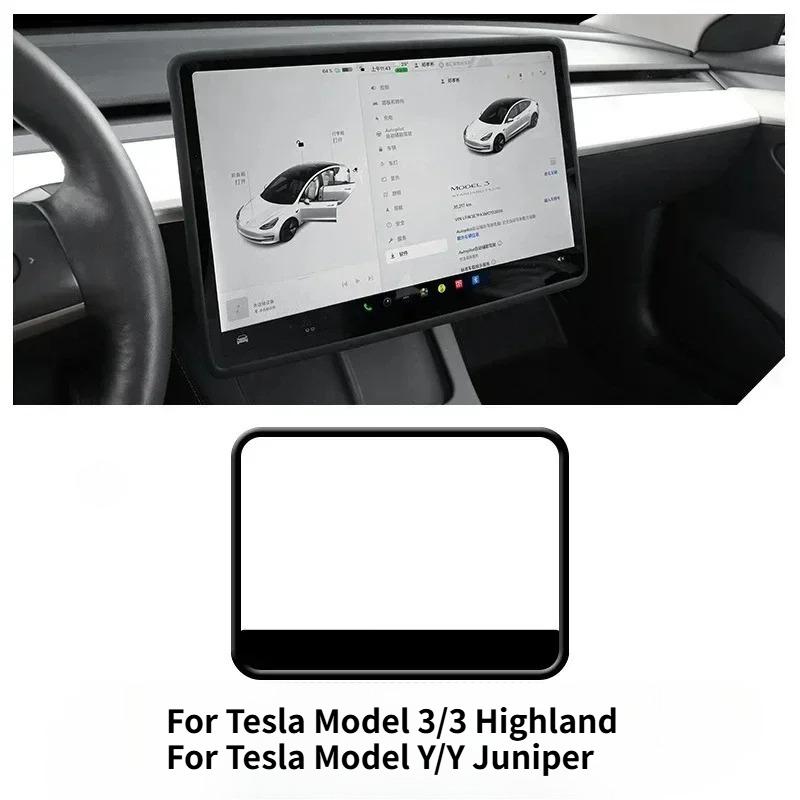 For Tesla Model 3 Highland 2024 Model Y Juniper 2025 Silicone Screen Frame Display Edge Protector Central Control Accessores