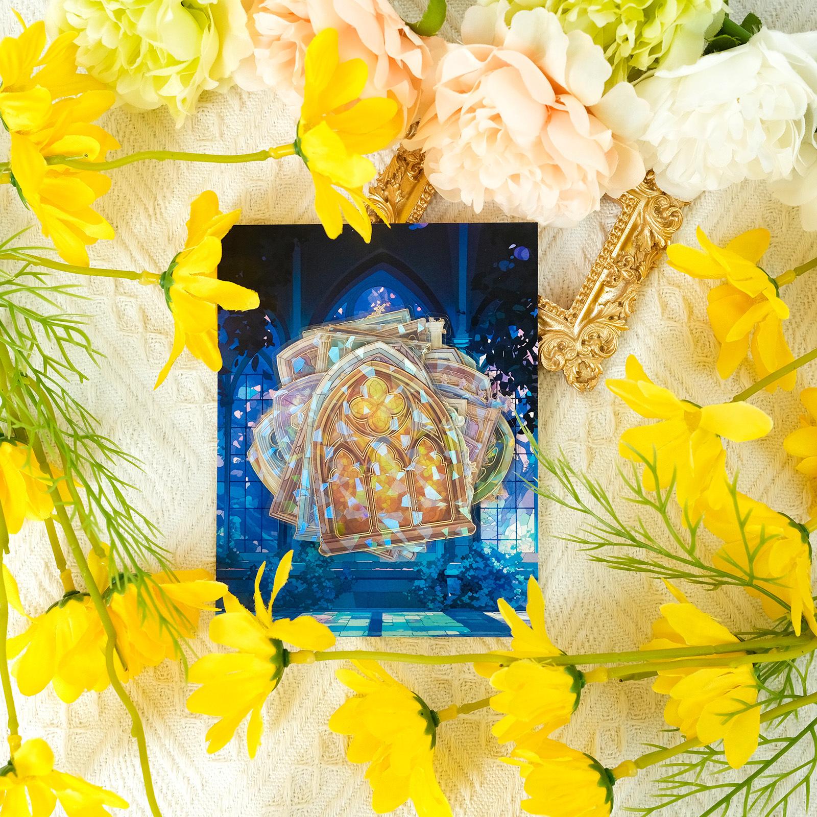 

30 Позолоченных Наклейки из прозрачного ПЭТ на тему Храма-Собора Креативный дизайн Материал для DIY для ручного учета Декорация