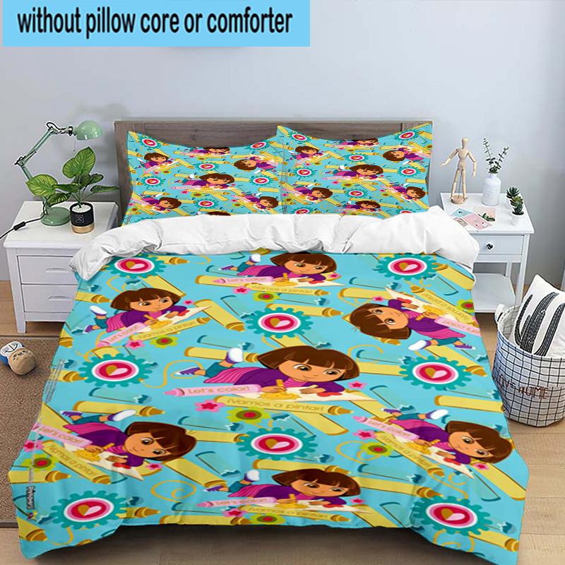 3PCS The Explorer Do-ra Adventure 3pcs Bedding,Including 3PCS Duvet Cover And 2pcs Pillowcases Perfect for Christmas,Ideal for Bedroom, Dormitory