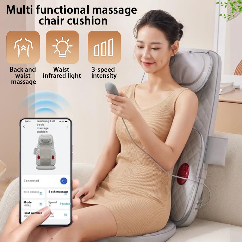 Smart Foldable Massage Cushion, Neck/Shoulder/Waist Zone Kneading, Infrared Heat, Multi - Intensity Adjustment, Quiet Timer
