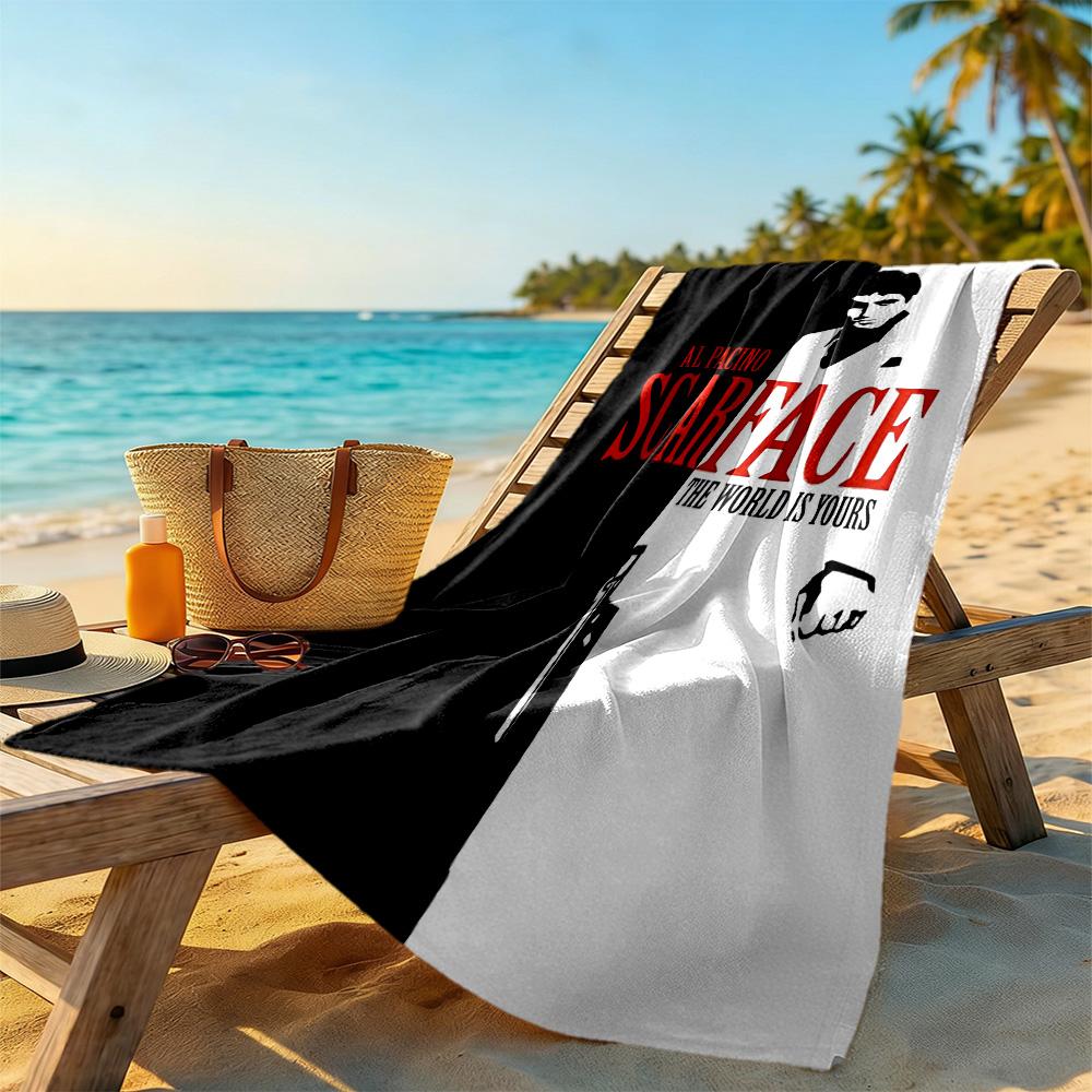 Scarface Style Beach Towel Soft Durable Quick-Dry Comfortable Lightweight Portable for Swimming,Beach,Camping, Travel, Beach Accessories,Gym