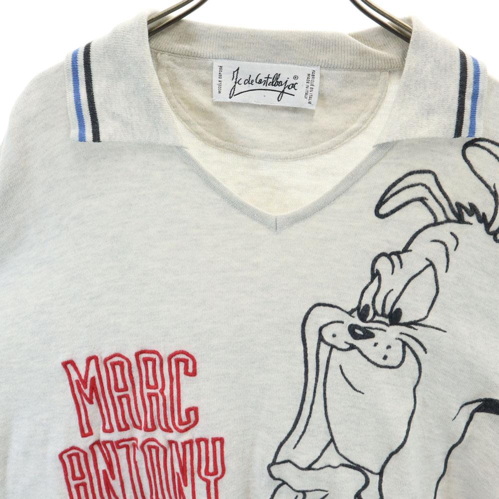 JC De CASTELBAJAC Made In Italy Looney Tunes Mark Anthony Long Sleeve Collared V-neck Sweater Men's Used