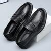 Men's shoes 2025 spring new leather platform foot cover dress business leather shoes men's one-pedal casual Doudou shoes