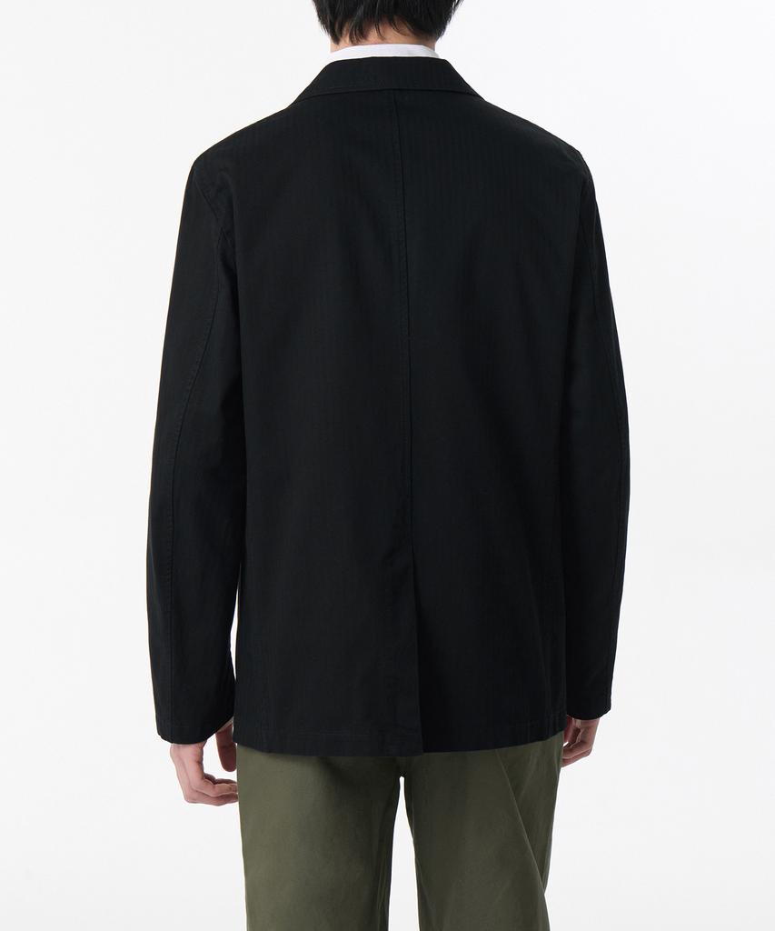 Musinsa Standard Cotton Herringbone Out Pocket Blazer [Black]