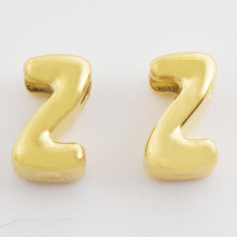 3/6pcs Real Gold Plated A-Z Stainless Steel Beads For Jewelry Making Supplies 2mm Hole Spacer/Loose Bead DIY Handmade Materials