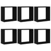 Cube Wall Shelves 6 Pcs Black Oak Effect 30 X 15 X 30 Cm