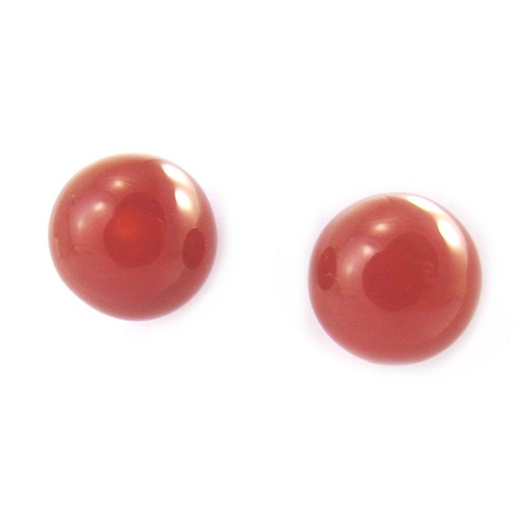 Les Trésors De Lily [M6540] - Kolczyki srebrne z czerwonym agatem 'Mineralia' - 10 mm