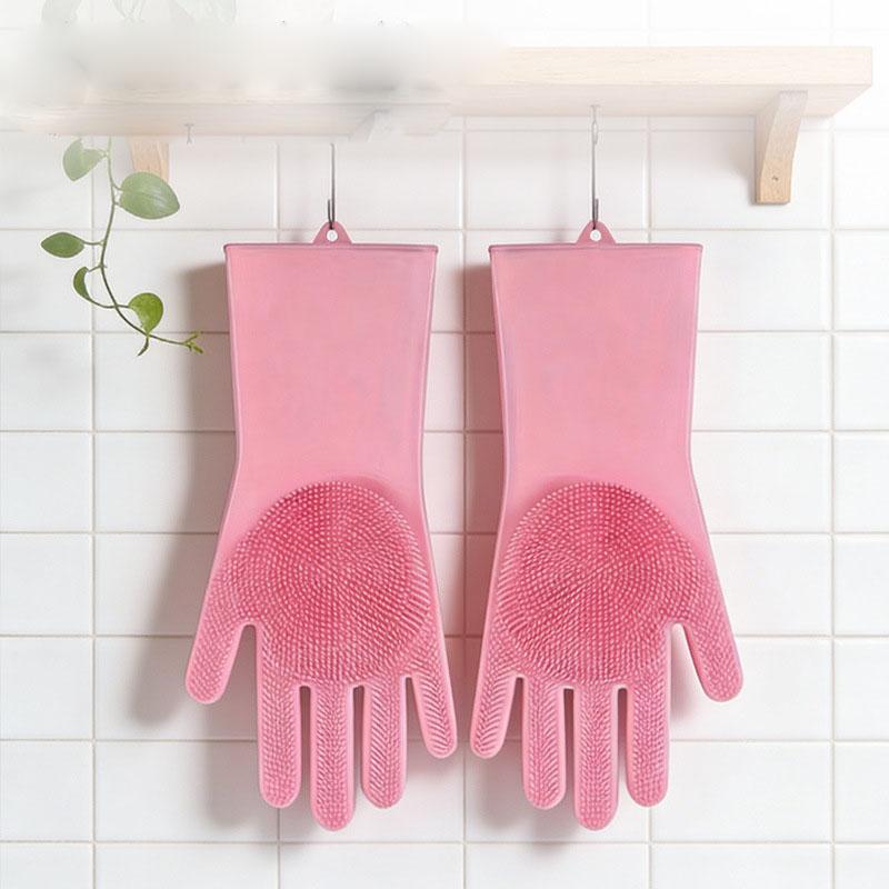 Pet Bath Glove Multifunctional Silicone Glove, Heat Resistant Waterproof Kitchen Dishwashing Glove, Durable Household Cleaning Glove