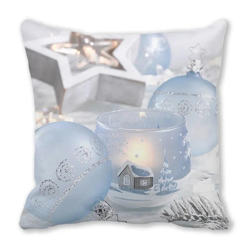 Weihnachtsbaum Neujahr Weihnachtskugel Kerze Weihnachten Ornament Kissenbezug Schlafzimmer Sofa Esszimmer Sitz Überwurf Kissenbezug