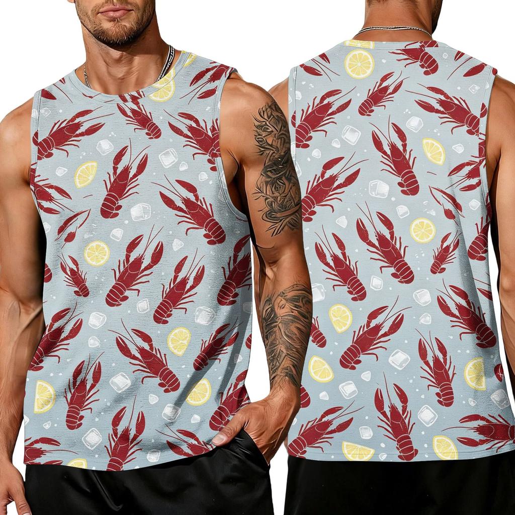 Men's Casual Sleeveless Tank Top Lightweight Basic Muscle Shirt Summer Beachwear Breathable Fabric Comfortable Fit