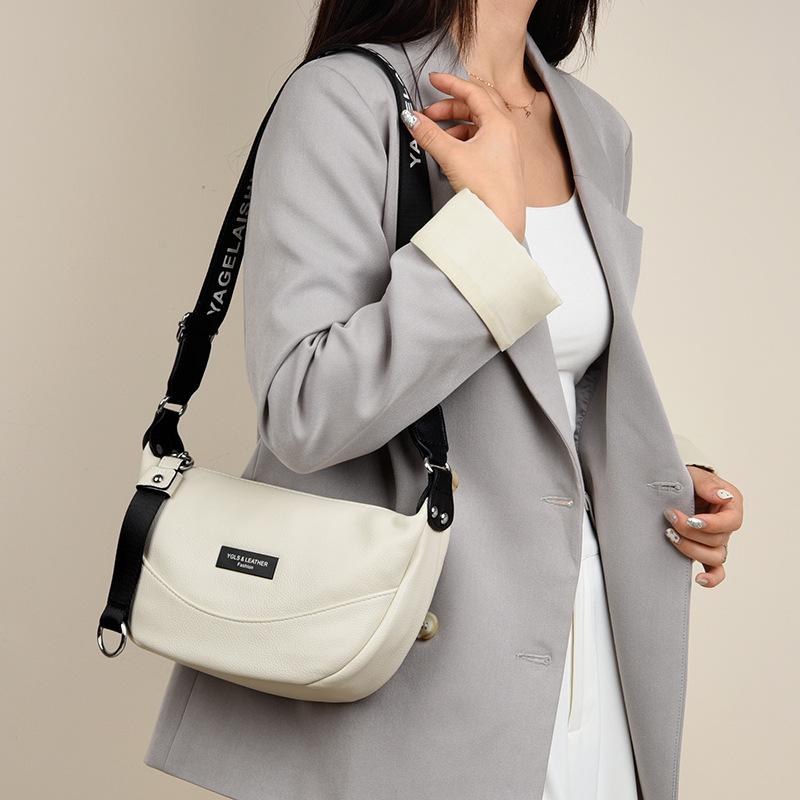 Crossbody bag summer new light solid color soft leather women's bag fashion leisure bag single shoulder mother bag